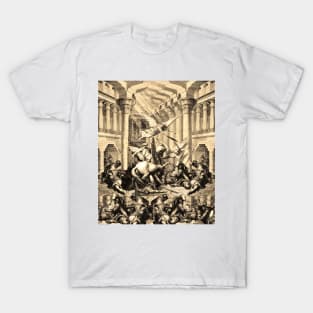 Warrior angels with swords attack soldiers of Rome in the temple T-Shirt